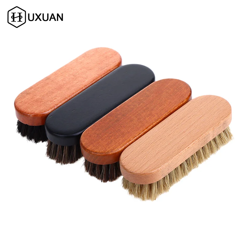 1PC Handle Dashboard Details Polishing And Cleaning Brush Horse Hair Wood Brush Leather Shoe Care And Cleaning Shoe Brush