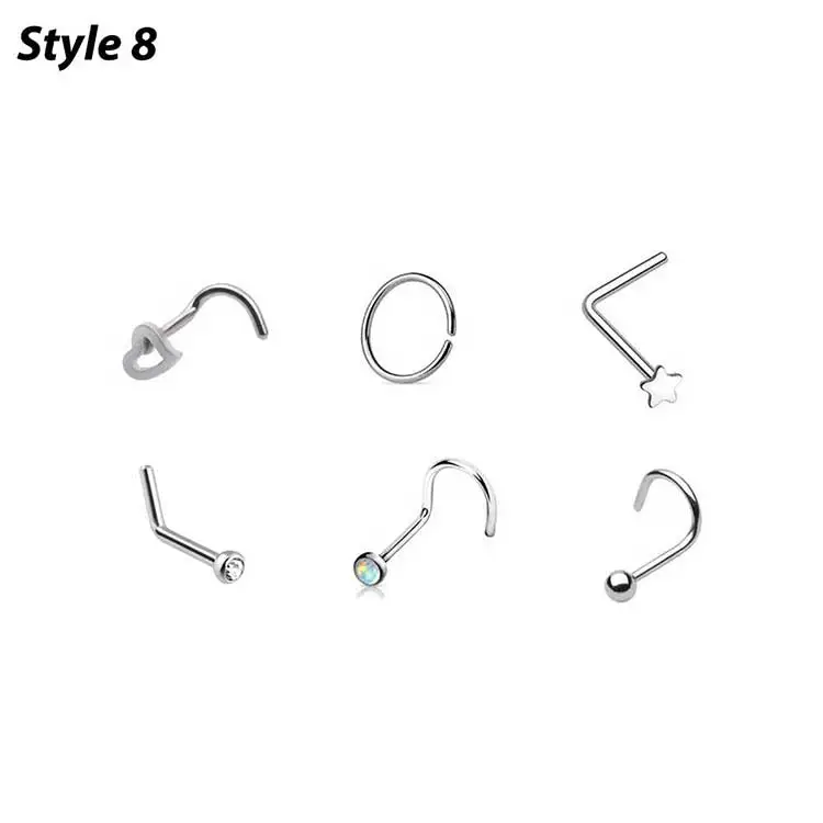 Nasenpiercer-Werkzeug, Körperschmuck, steriles Einweg-Nasenpiercing-Pistolen-Piercing-Set mit CZ-Nieten, Nasenring-Ohrstecker aus chirurgischem Stahl, 20 g – Detail 9