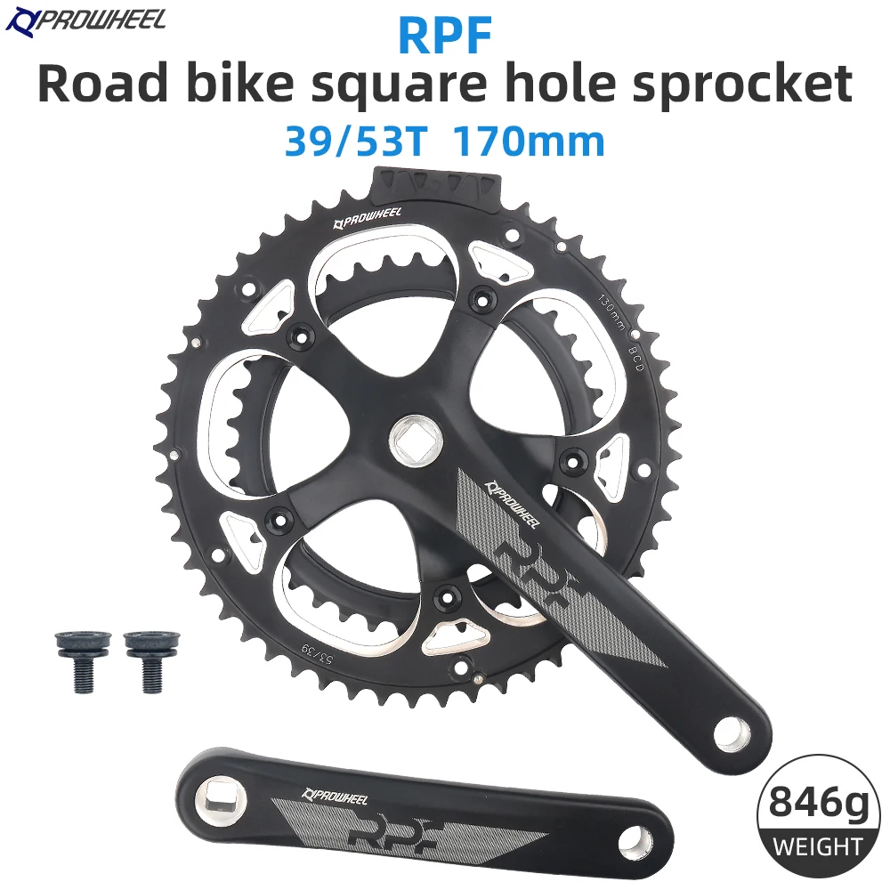 PROWHEEL OUNCE-521-N Road Bike Square Hole Crankset 170mm 130BCD