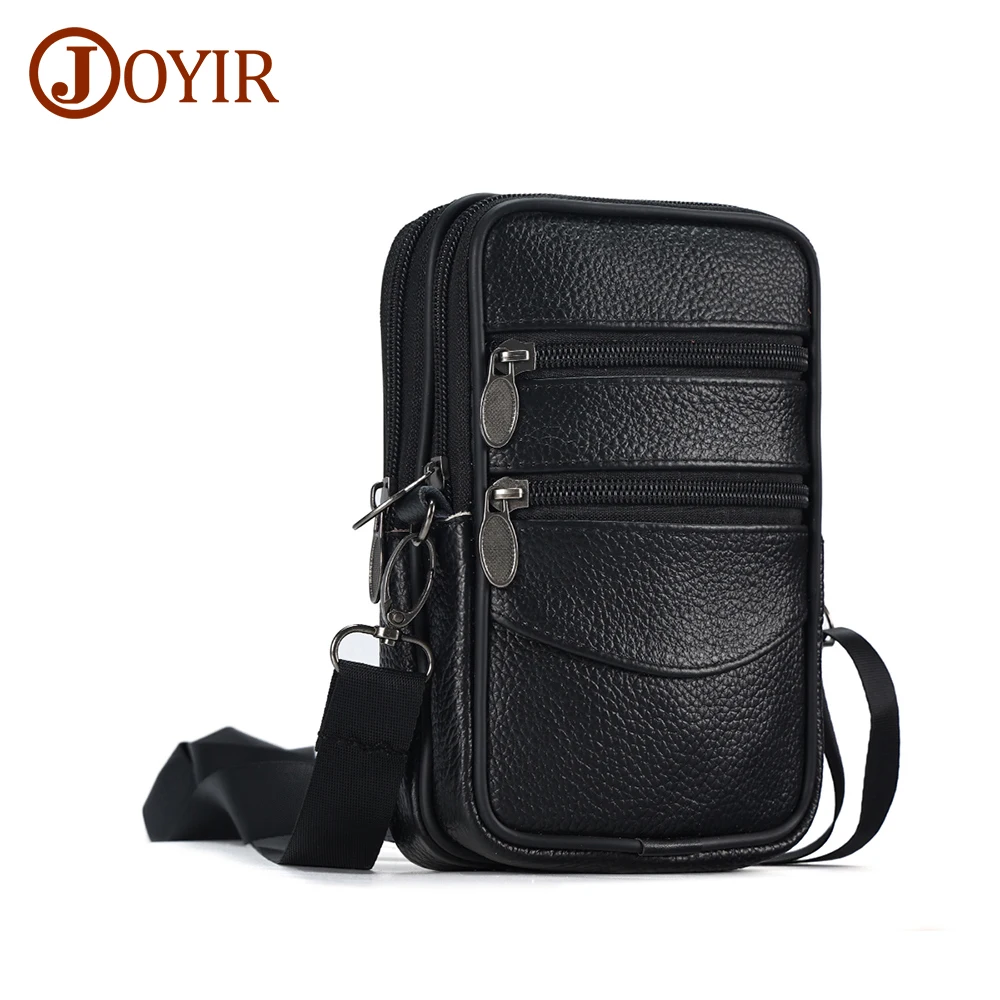 JOYIR Casual Men\'s Leather Waist Bag for Male Casual Shoulder Crossbody Bag Travel Fanny Pack Sling Bags Satchel Bags