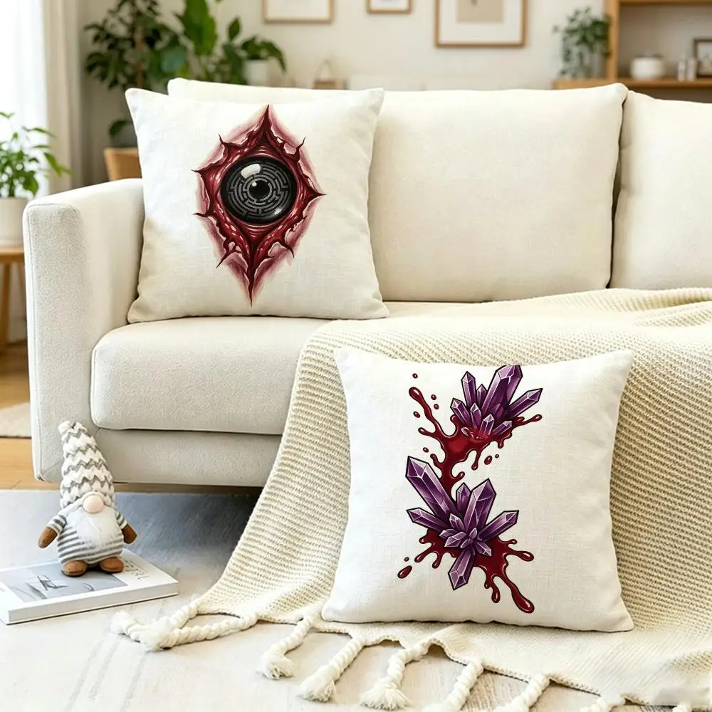 Halloween Occult Cushion Cover Anti-dustmite Pillowcase Invisible zipper silky short plush Sofa cushion cover