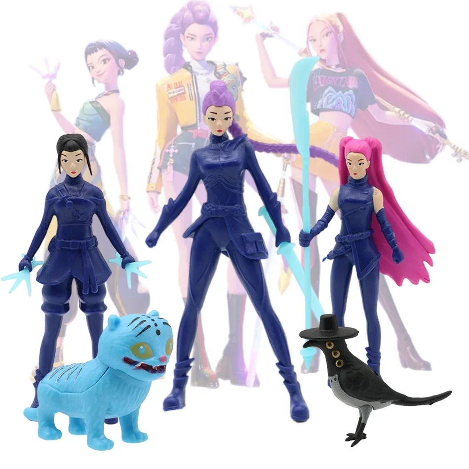 @% 5 stücke Anime Kpop Dämon Jäger Derpys Tiger Ranimeumi Mira Zoey Sussy PVC Action Figure Spielzeug Anime Figur Puppe für Fans Geschenk