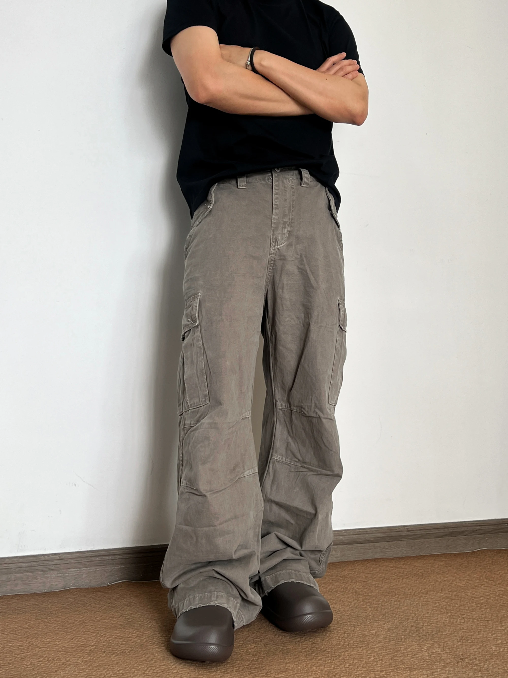 

Винтажные рабочие брюки с талией, прямые повседневные брюки для десантника Cleanfit, классические хлопковые летние брюки для отдыха