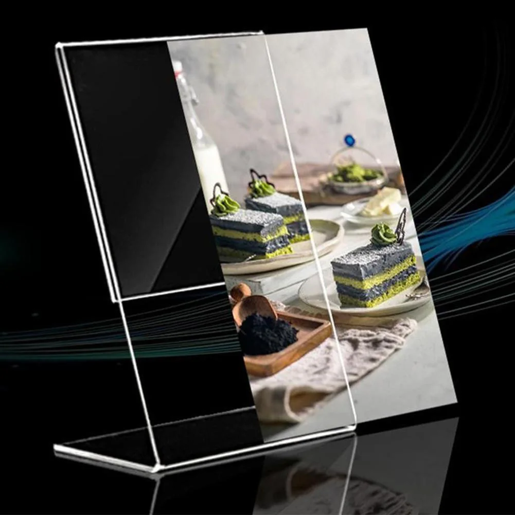 Clear Acrylic Desk Stand for Photo and Card Display Practical Design to Protect and Showcase Various Items on Office Desk