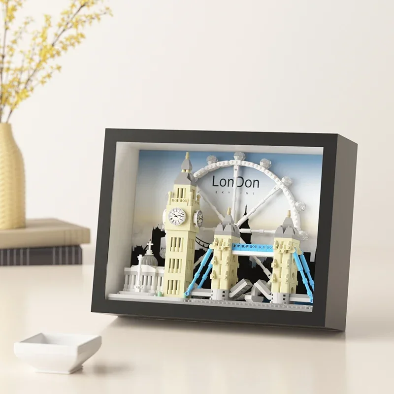 Creative City Streetscape MOC Building Blocks, Micro Particle Skyline Architecture Model, Educational Gift Toy for Teens