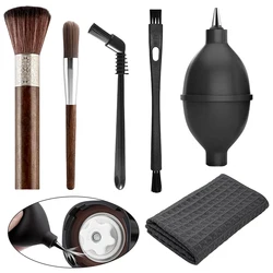 6/5PCS Coffee Machine Brush Set with Manual Air Blower Tool Removable Coffee Maker Espresso Group Head Cleaning Brush Kit