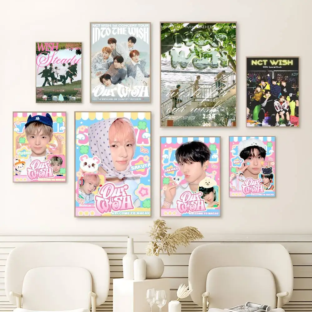 Singer Band N-Nct W-Wish DIY Sticky Poster Vintage Room Bar Cafe Decor Home Decor