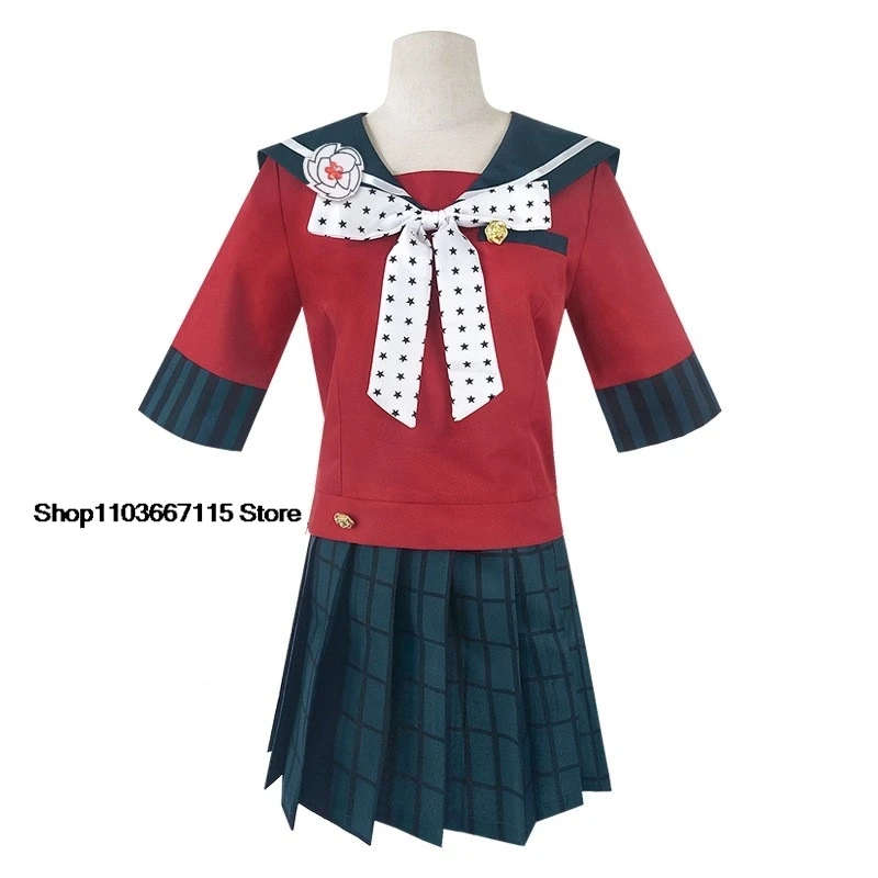 Anime Danganronpa Cosplay Harukawa Maki kostiumy Cosplay peruka szkolne dziewczyny jednolite Dangan Ronpa kostium na Halloween dla kobiet