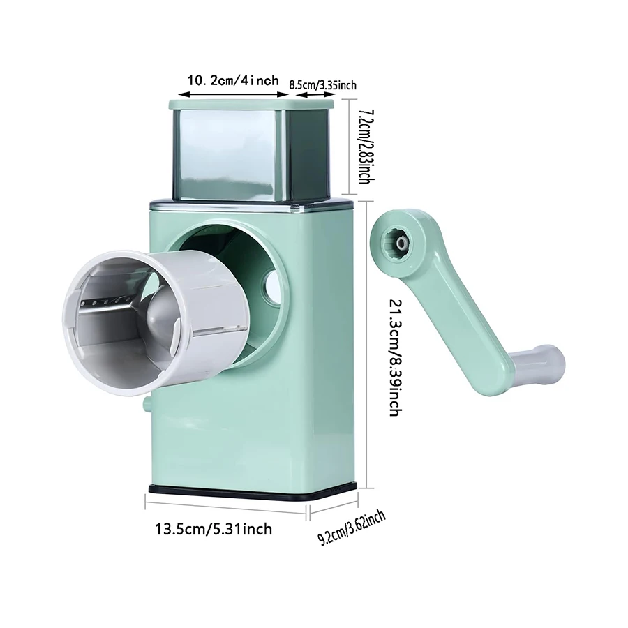 Manual Hand Crank Vegetable Slicer - Compact Kitchen Chopper for Quick and Even Cutting - Great for Salads, Slaws, and More