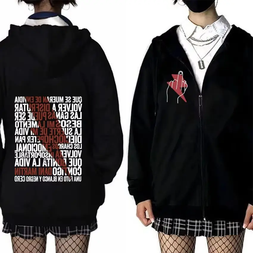 

Dani Martin La Montana Rusa Graphic Zipper Hoodie Men Women Fashion Oversized Zip Up Jacket Coat Male Casual Vintage Hoodies