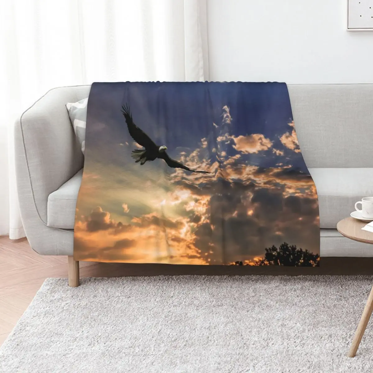 High Soaring Bald Eagle Throw Blanket Custom Soft Plush Plaid Kid'S Decorative Sofas For Sofa Thin for sofa Blankets