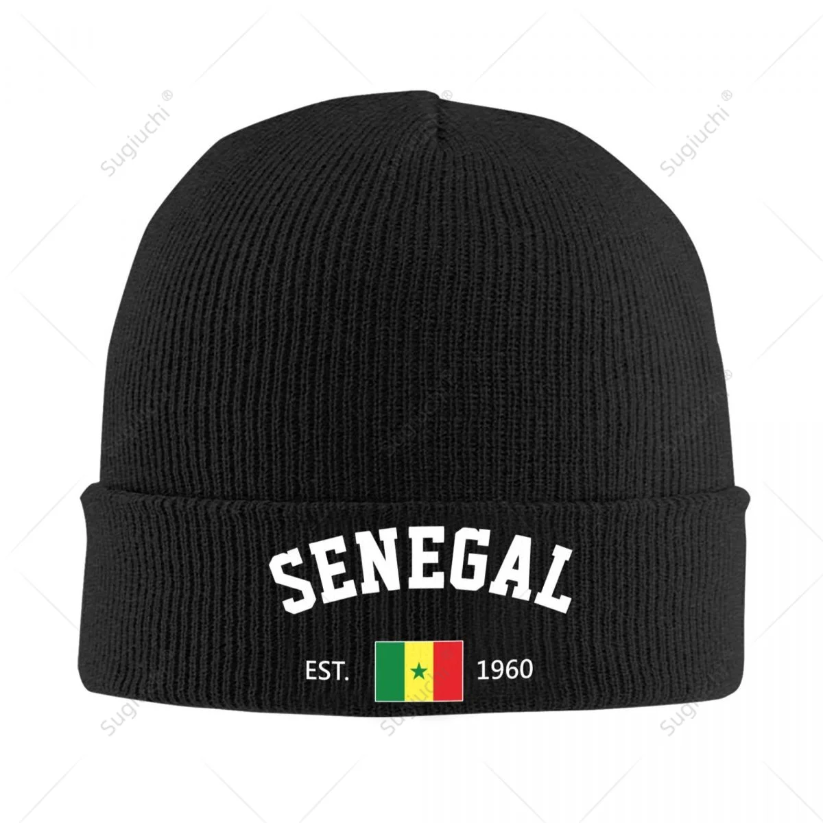 Gestrickte Mütze Unisex Senegal EST.1960 Unabhängigkeitstag für Männer Frauen Jungen Winter Herbst Beanie Cap warme Motorhaube