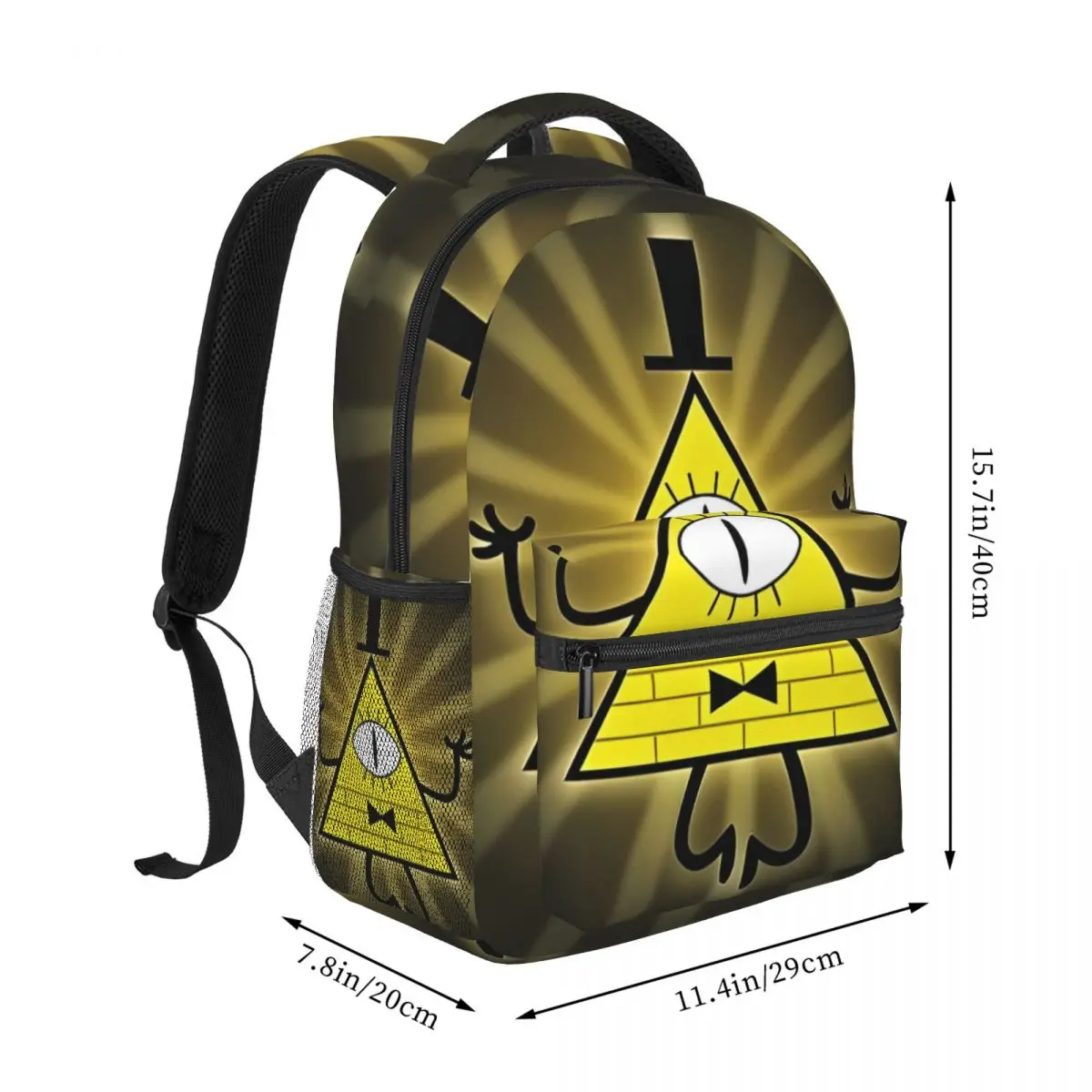 Bill-Cipher (gravity-falls) For Girls Boys Large Capacity Student Backpack Lightweight waterproof Backpack 16in