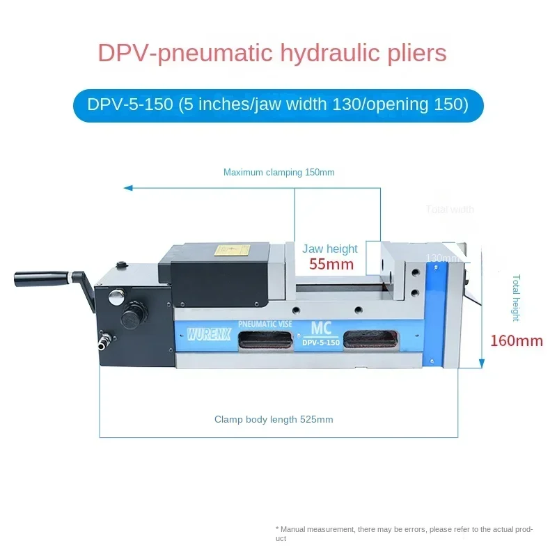 Upgrade Pneumatic Hydraulic Vise High Precision Flat Vise CNC Machining Center Hydraulic Double Opening Bench Vise