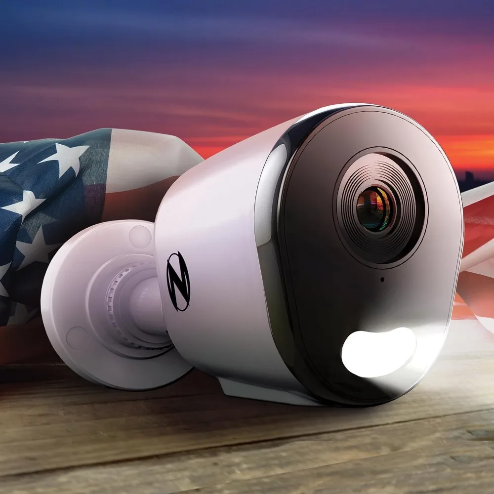 Cámara de disuasión IP con cable de 4 MP con audio bidireccional - paquete de 2 - blanco