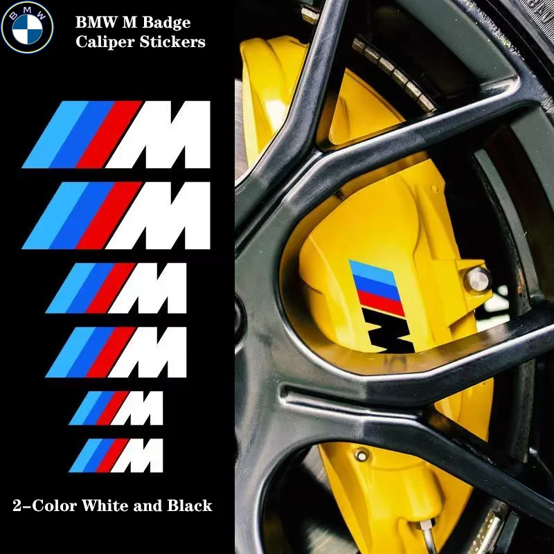 6pcs Car Brake Caliper Sticker Heat Resistant Decals For BMW M Power Performance F10 F31 E36 E39 E87 E90 X3 X5 X1 E46 E90 F20 Z4