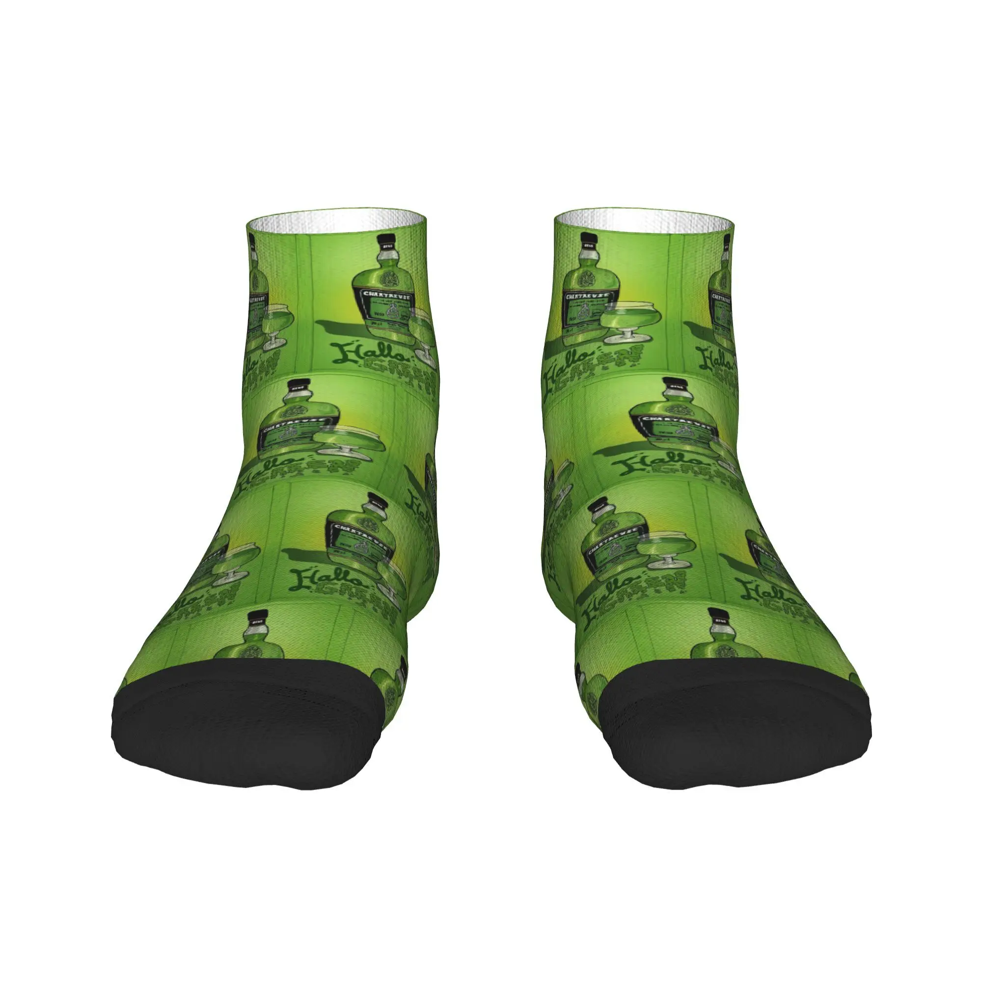 

Green Chartreuse Bottle Oil Painting Drink 1 Socks Harajuku Super Soft Stockings All Season Socks Accessories for Man's Woman's