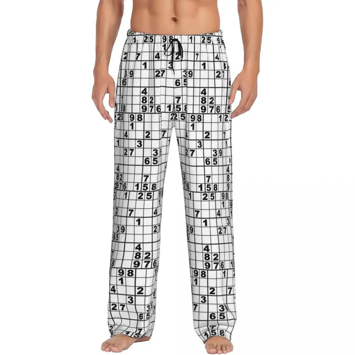 

Custom Sudoku Pajama Pants Men Sleepwear Sleep Lounge Bottoms with Pockets
