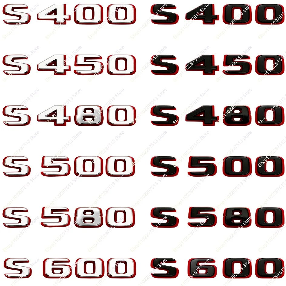 

2024 New style Two tone Letters Number Emblem S400 S450 S480 S500 for Car Fender Trunk Rear W222 W223 Logo Sticker