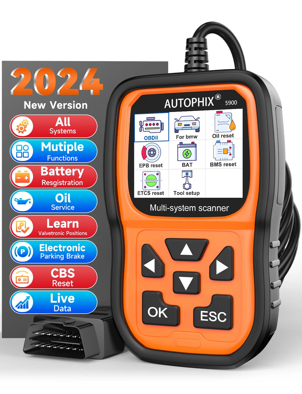 Autophix 5900 OBD2 Scanner Full Systems Oil EPB ETC BMS Reset Code Reader Batter Test OBD 2 Car Diagnostic Tool for BMW MINI