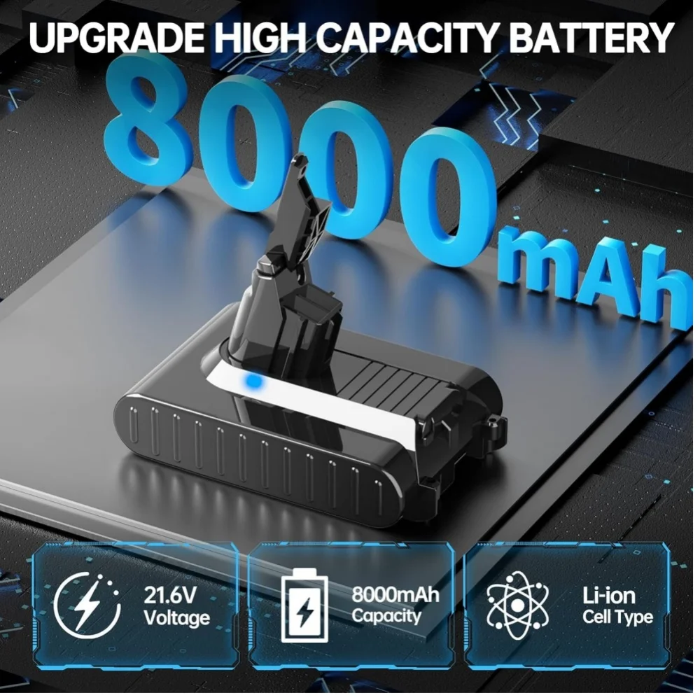 Nowa bateria litowo-jonowa 21,6 V 8000 Ah do odkurzacza Dyson V7 Animal Pro.