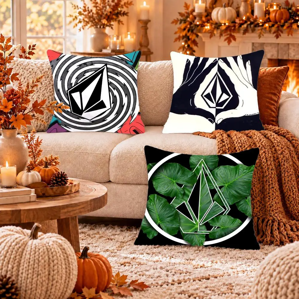 Brand V-Volcom Cushion Cover Soft Plush Cushion Case Throw Pillowcase Cozy Home Sofa Bed Living Room Decor