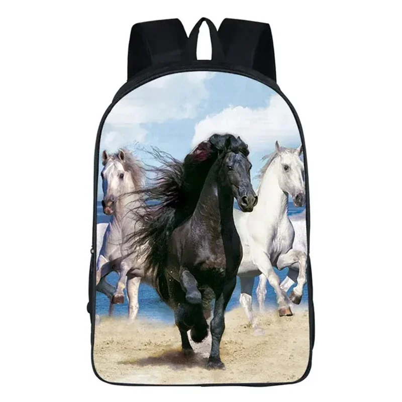 Cute Horse 3D Print School Backpack for Teenagers Boys Girls Kids Bookbag Children Middle Student School Bag 16 Inches