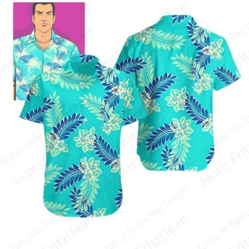 Coconut Tree 3d Print Hawaiian Shirts Eagle Tops Men Women Fashion Short Sleeve Beach Shirt Casual Blouse Lapel Camisas Street