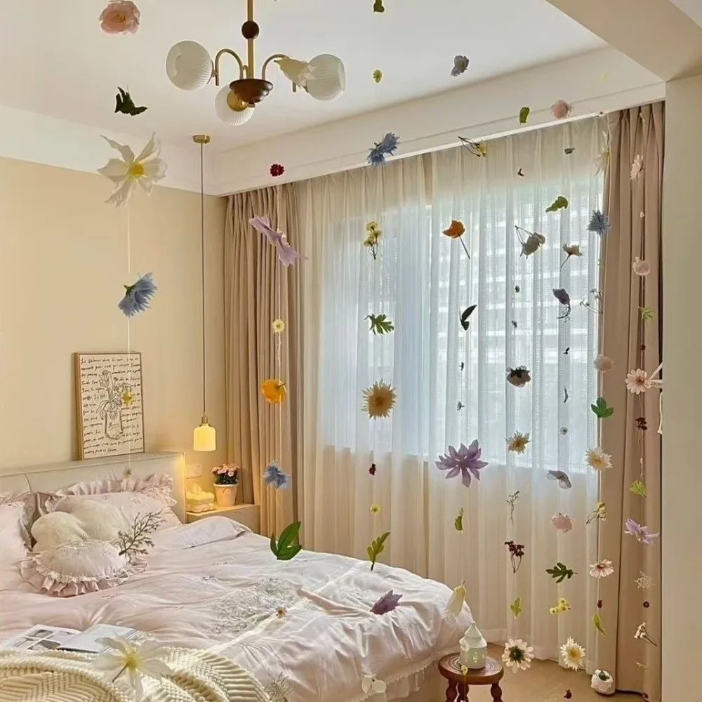 Bohemian Style Artificial Floating Flower Curtain Romantic Simulated Flower Silk Flower Curtain Vibrant Colors DIY Material Pack