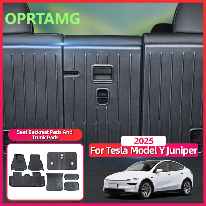 

Эмблемы для Tesla Model Y Juniper 2025 2026, подушки на спинку сидений, подушки багажника, порт-версия, коврики с правым рулем T