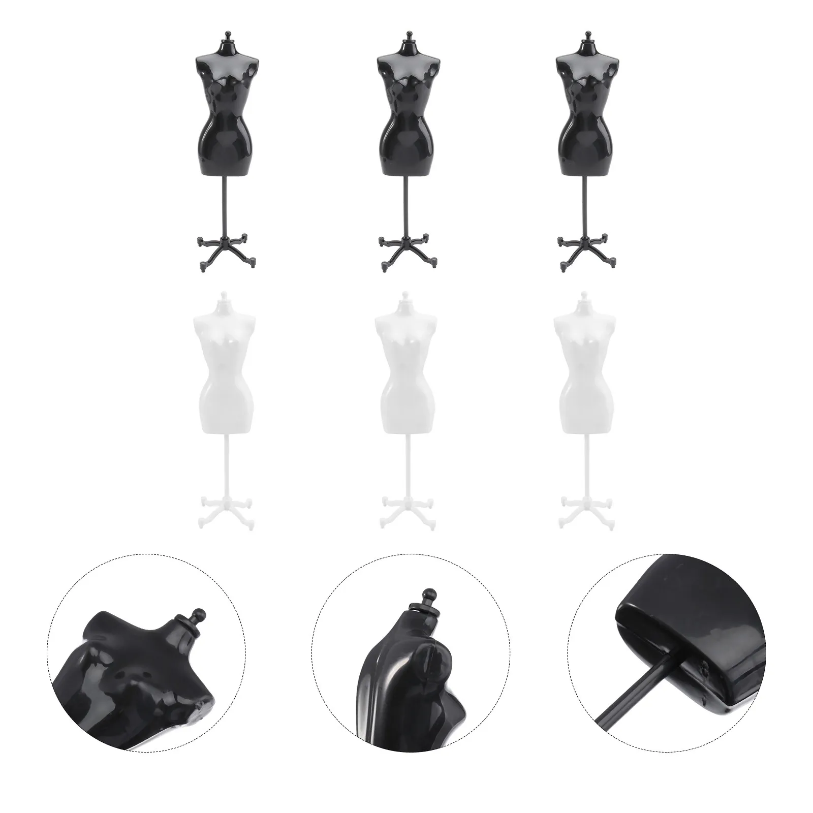 

6 Pcs Dress Support Birthday Gifts Mini Display Rack Miniature DIY Accessories Cake Mannequin Model Stand