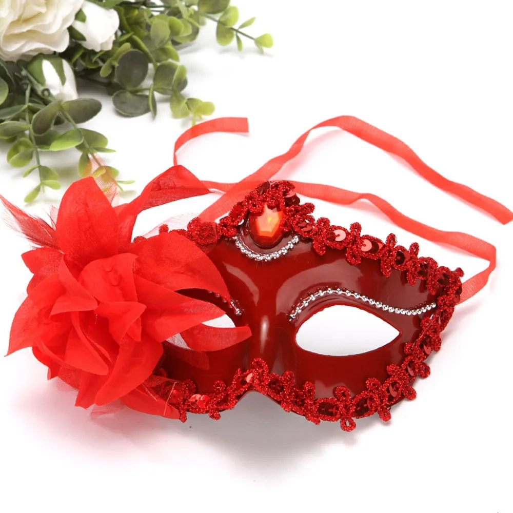 New Sexy Ladies Venice Mask Modish Belle Christmas Halloween Masquerade Mask Soft Elastic Big Lily Flower Princess Mask