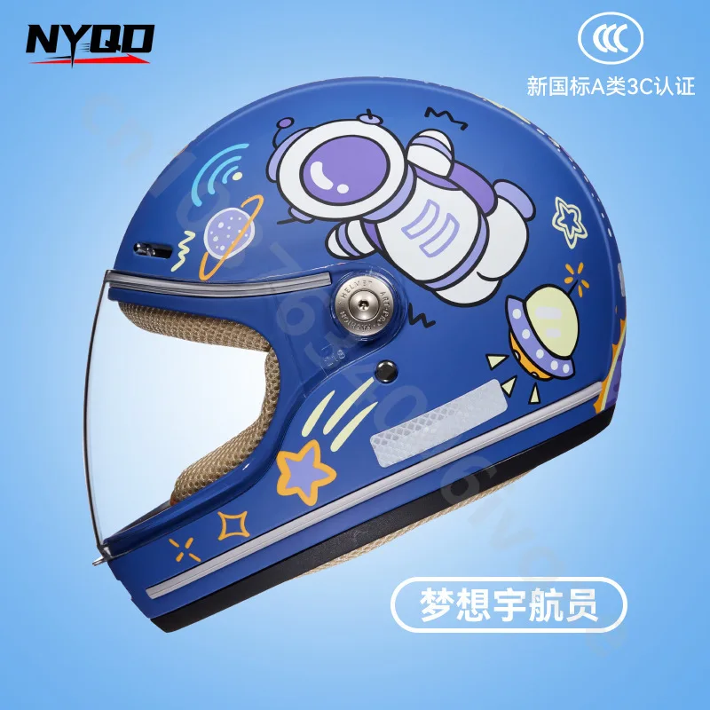 

4-15 Years Child Motorcycle Full Helmet Kid's Anti-drop Anti-collision Electric Vehicle Universal Average 46-52cm Cascos Moto