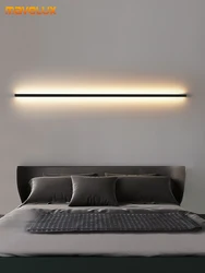 Minimalist LED Long Strip Wall lamp Bedside Hall Aisle Staircase Lighting Fixture Nordic Simple Background Line Art Wall Lights