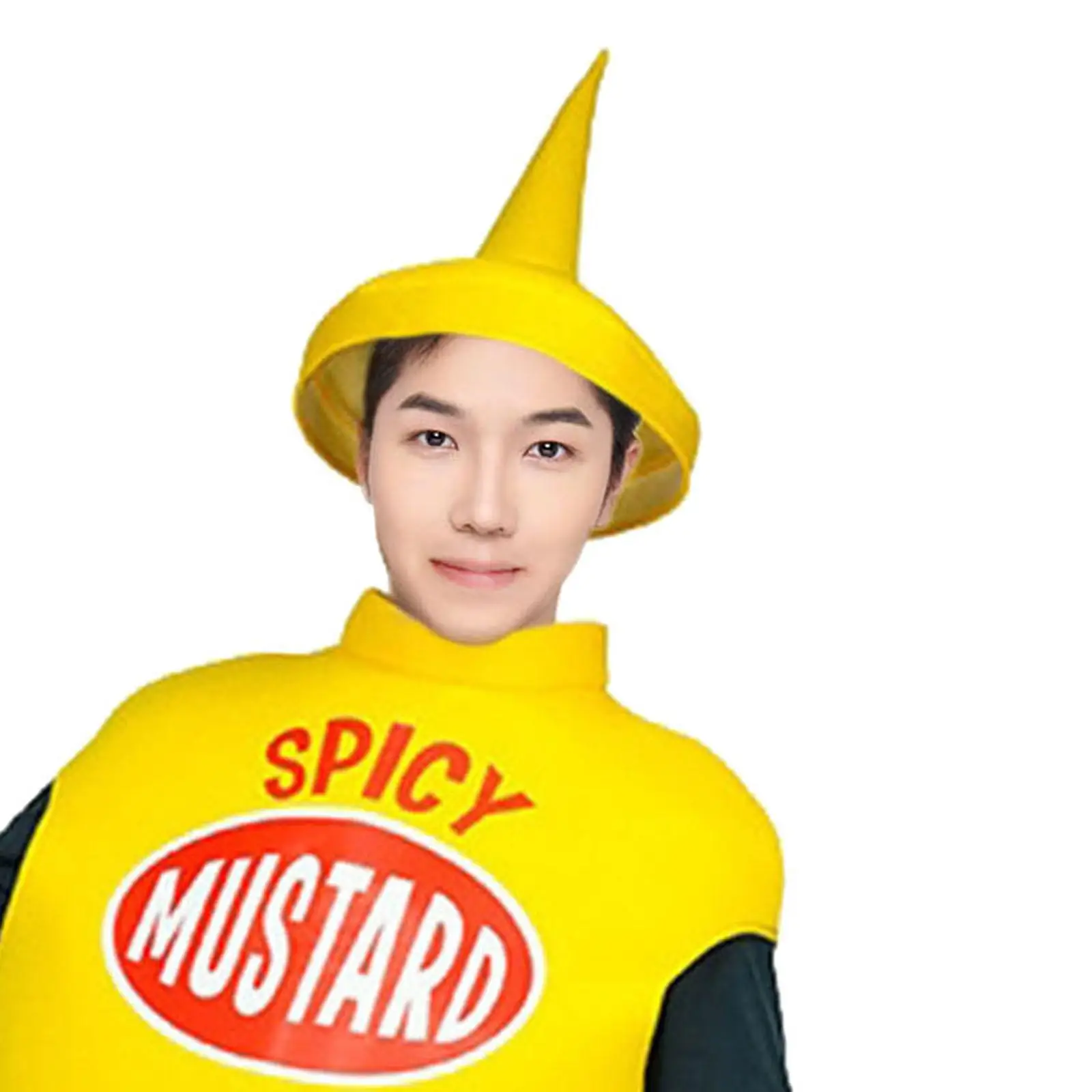 Kostium Musztardy dla Dorosłych, Strój Świąteczny z Otworami na Ramiona, Odzież Unisex, Kostium Jedzenia