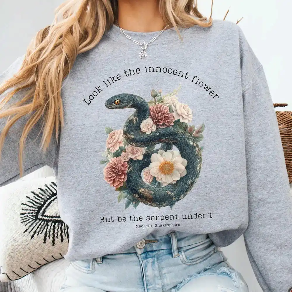 เสื้อสเวตเตอร์พิมพ์ลาย Vintage The Course of True Love Never Did Run Smooth แขนยาว ผ้าฟลีซเนื้อนุ่ม คอกลม สไตล์ Y2K เสื้อสตรีทแวร์