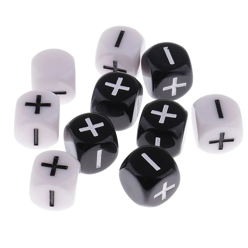 20PCS Math Dice For Kids Games Cube Plus And Minus Sign Manipulatives Classroom Teaching Supplies Montessori Educational Toys