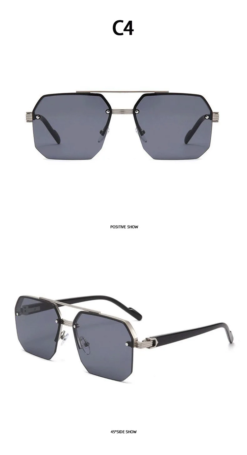 2026 Neue Sonnenbrille für Damen und Herren, Modische Vielseitige UV400-Sonnenbrille, Hochwertige Halbrahmen-Sonnenbrille, Unisex mit Doppelbalken-Design – Detail 10