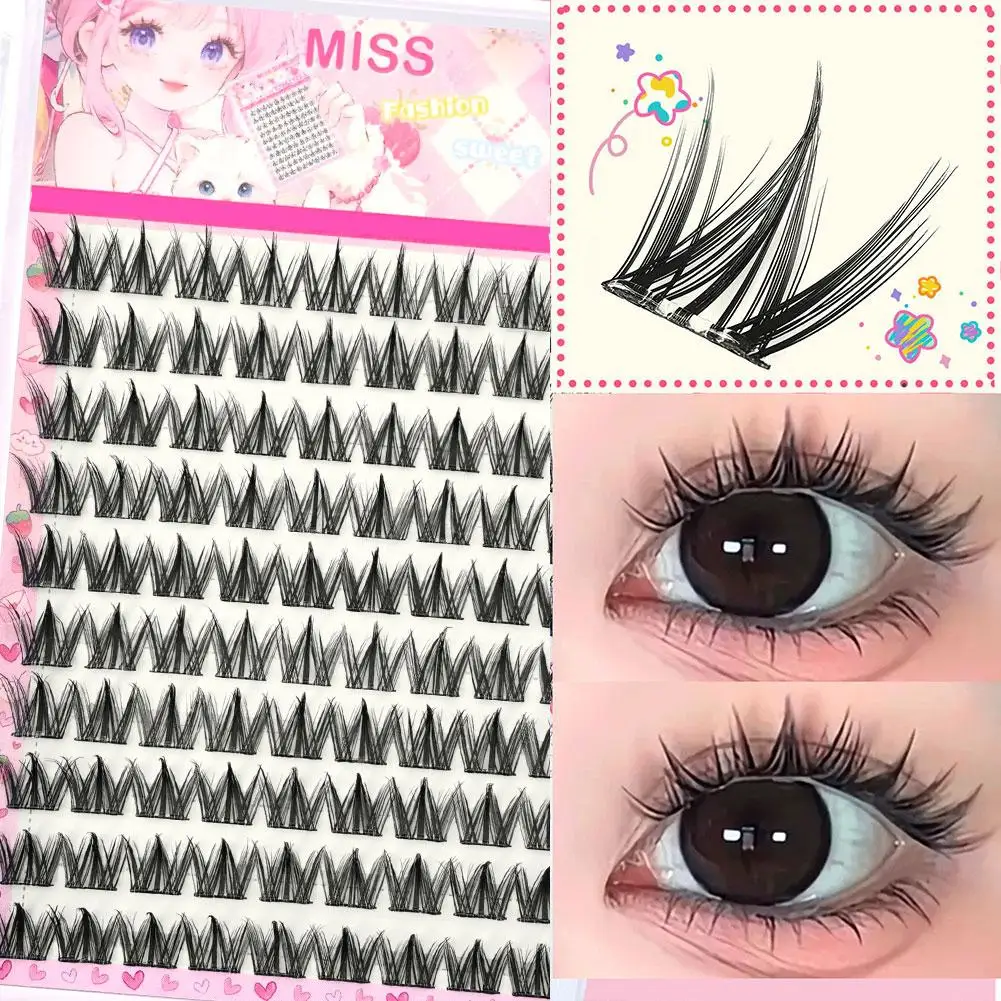 Faux-cils naturels segmentés sans colle, Extension de cils Manga à grappe unique, bricolage, outils de maquillage