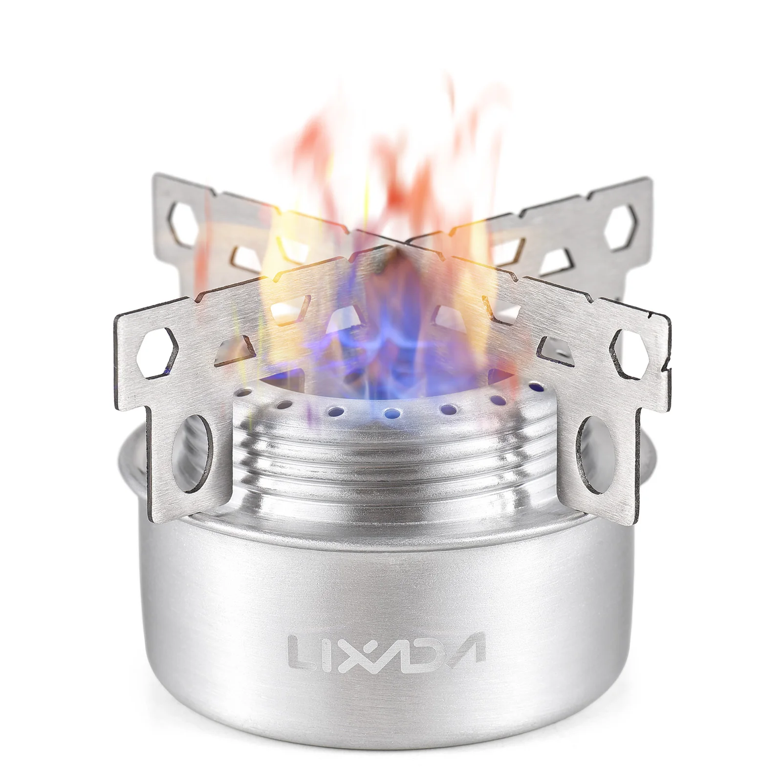 Portable Mini Aluminum Alloy Alcohol Stove with Lid and Cross Stand Outdoor Camping Hiking Backpacking