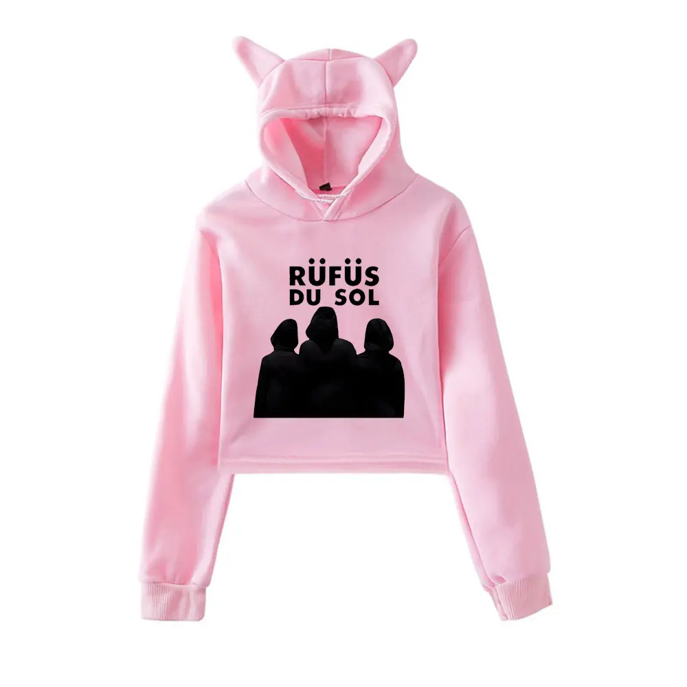

Rufus Du Sol Merch Vintage 90s Streetwear logo Hoodie Hoodies Sweatshirts for Girls Cat Ear Crop Fashion Sports Pullover