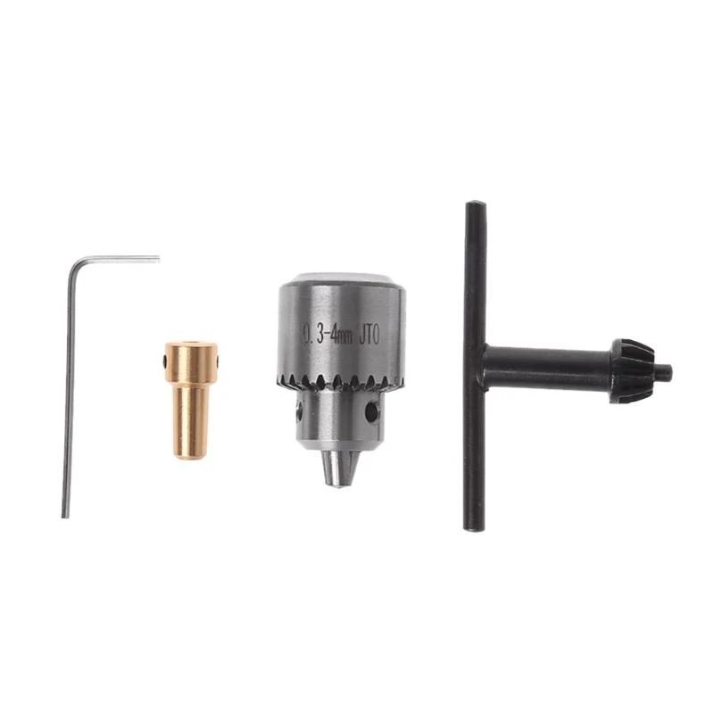 

Y1AD 4x Micro Motor Drill Chuck Clamp 0.3-4mm With for Key 3.17mm Shaft Connecting Ro