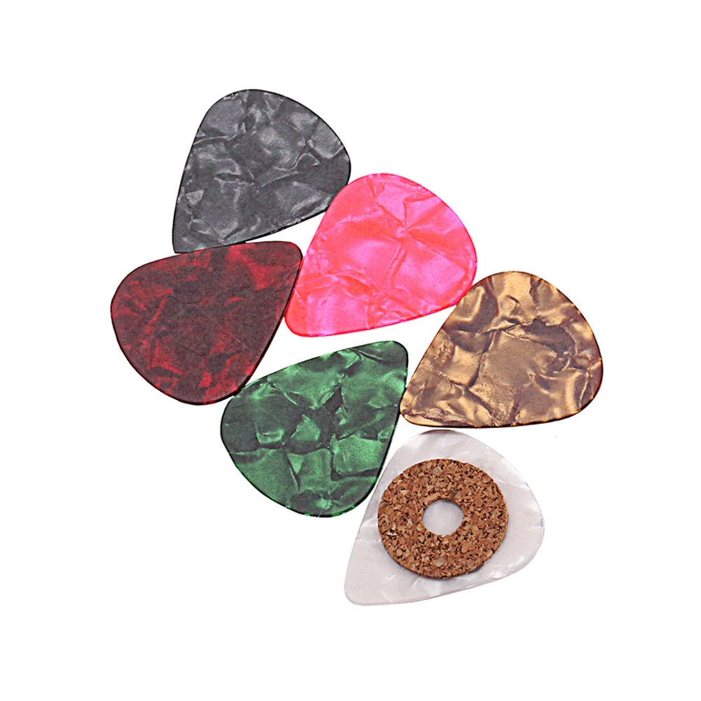 

6pcs Guitar Picks Colorful Non-slip Grip Cork Tape Guitar Picks for Guitar Bass Ukulele Mandolin Banjo (0.5mm)