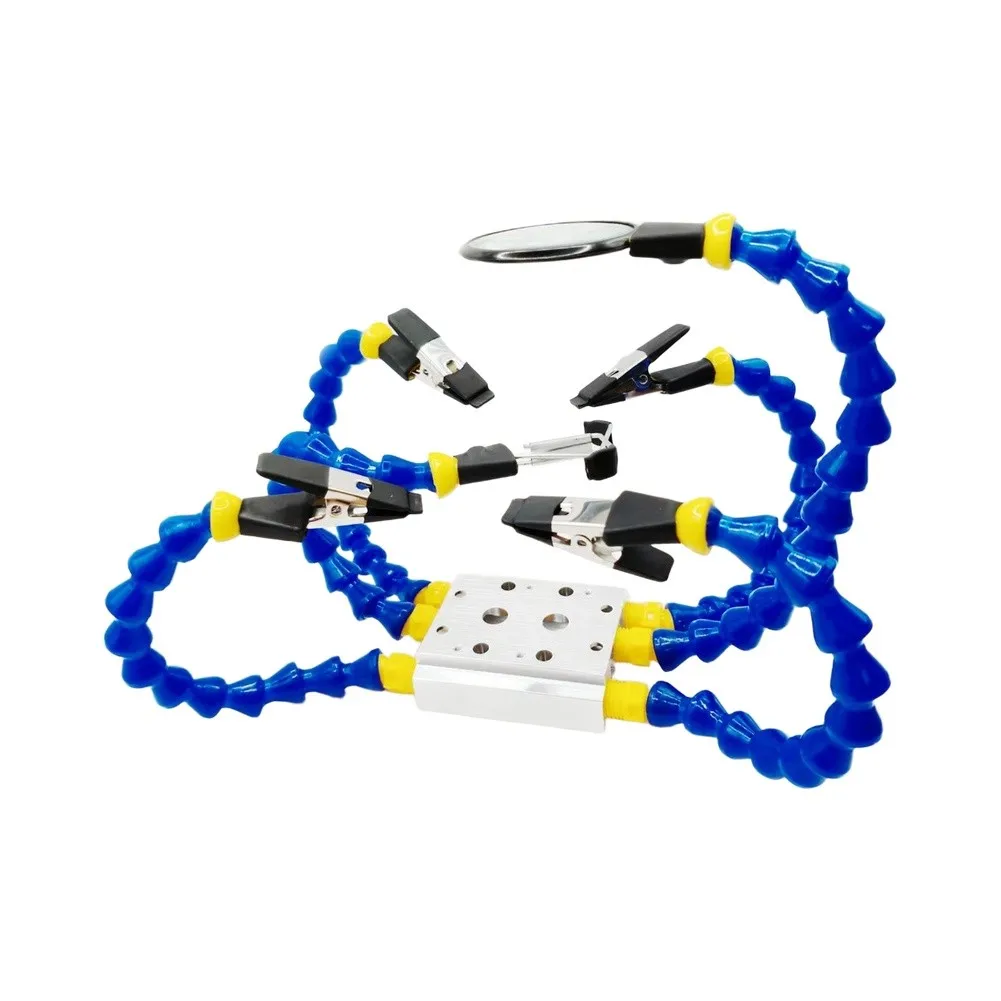 Flexible Helping Hand Magnifying Stand Kit For Detailed Soldering Tasks 4-5x HD Magnification 10-22mm Grip Range