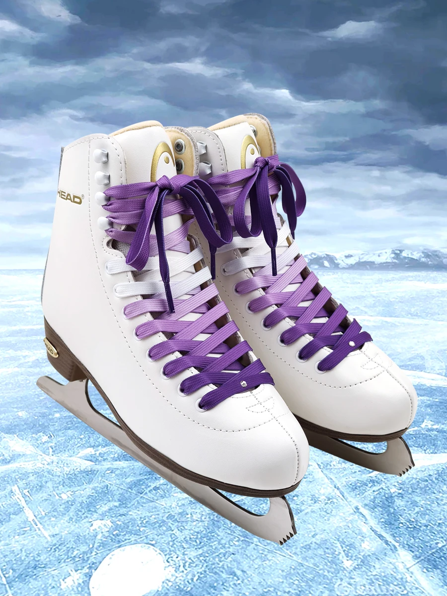 Special Ice Skating Shoes Laces with Rope 260CM Gradient Dyed Braided Cotton Anti-Slip Shoelaces for Figure Skating And Ice B...