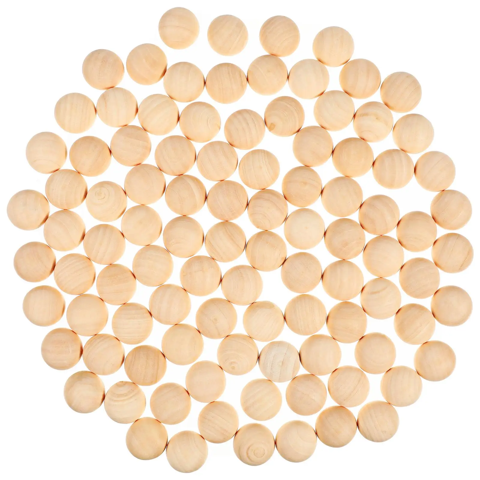 

100 Pcs Half Craft Ball Unfinished Split Wood Kids Toys Mini Hemisphere Wooden Balls Decorations