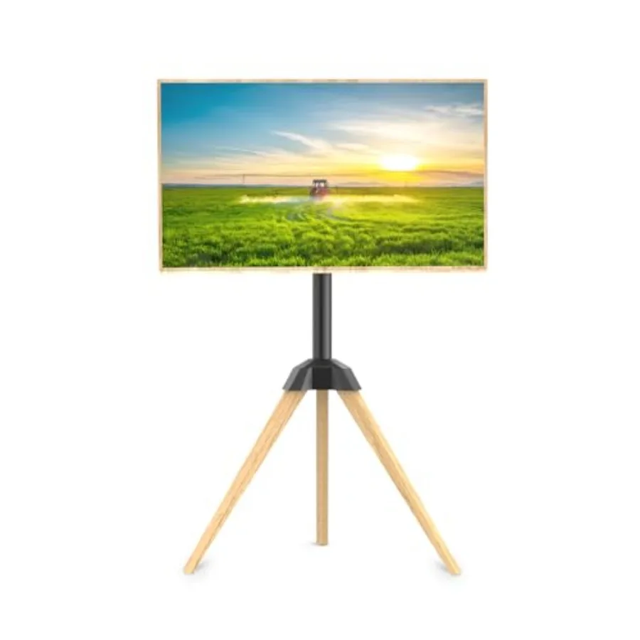 

Wood Easel TV Stand for 32 to 65 Inch LCD LED OLED Screen 25Swivel Tripod TV Mount Portable Height Adjustable TV Floor Stand fo