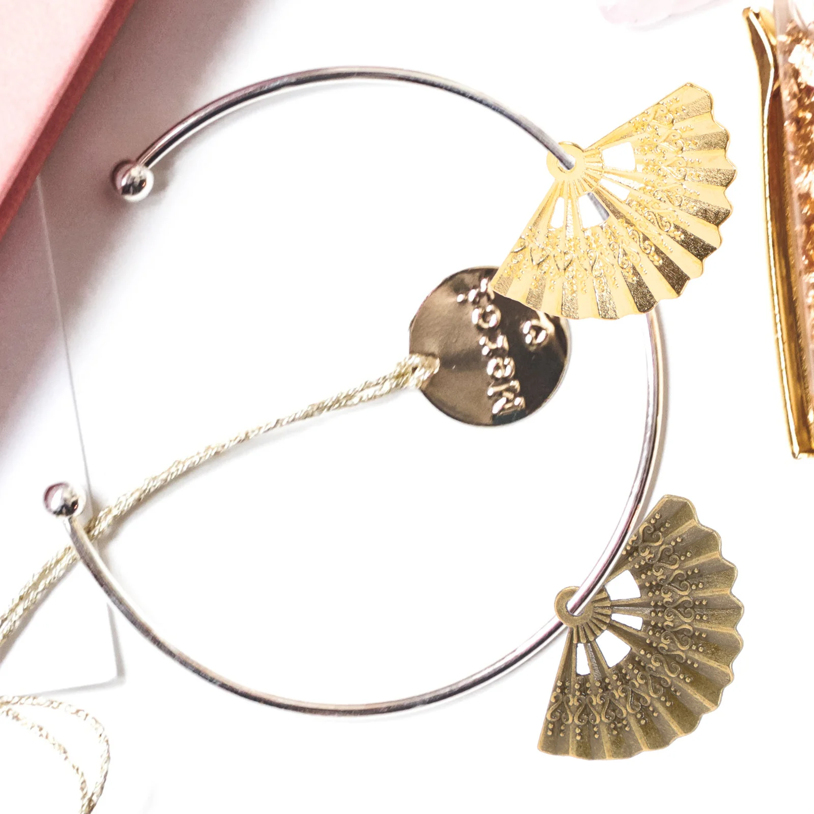 

60Pcs Fan Shaped Charms Alloy Pendants DIY Jewelry Making Accessories Necklace Earrings Bracelet Crafts Supplies