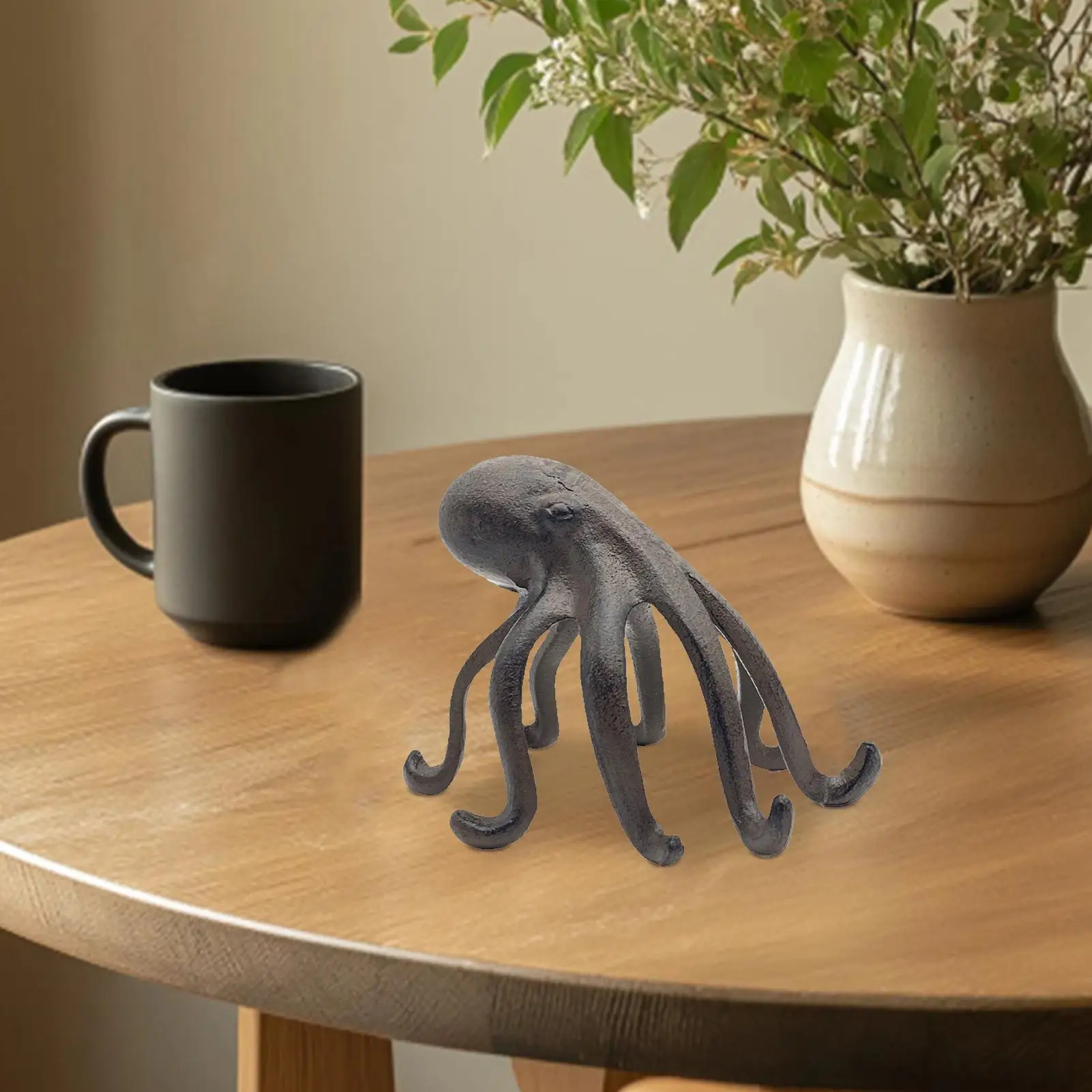 

Retro Animal Cell Phone Holder Creative Decorative Octopus Statue for Bookshelf Living Room Office Desktop decor Souvenir Gift