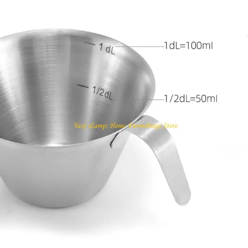 

W8EA Mini Coffee Measuring Cup Metal Coffee Mugs Stainless Steel Coffee Measure Cup